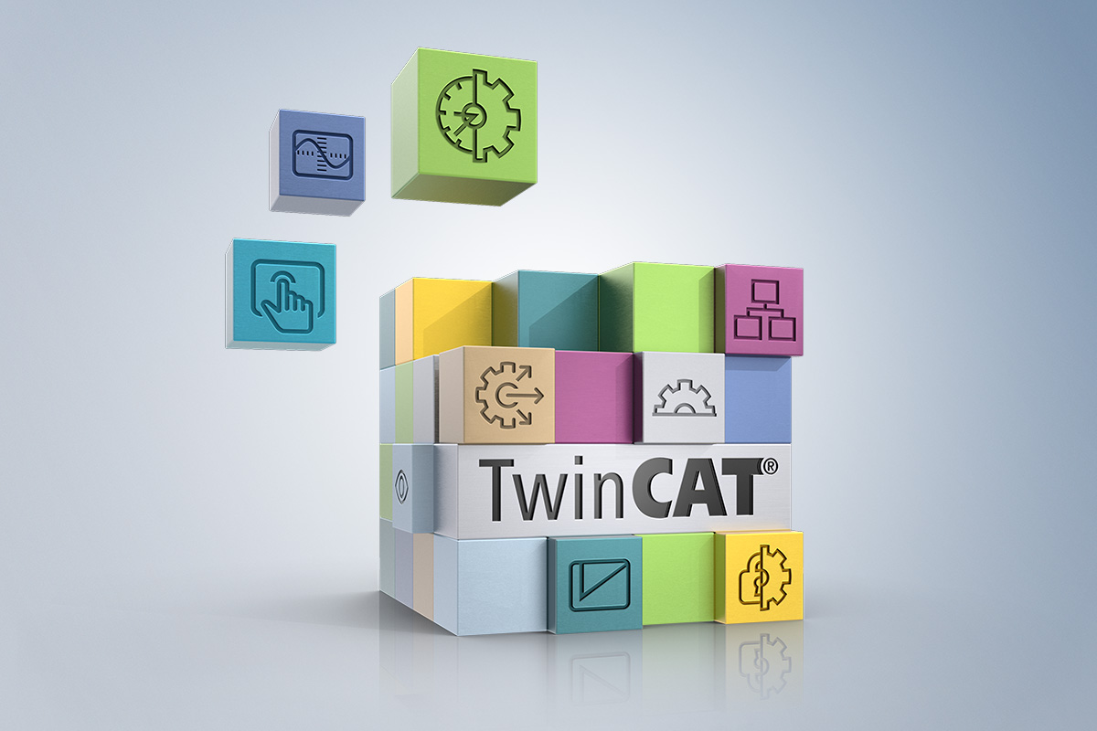 TwinCAT ist die durchgängige Engineering- und Steuerungsplattform, mit der alle Funktionalitäten in Software ausgeführt werden.