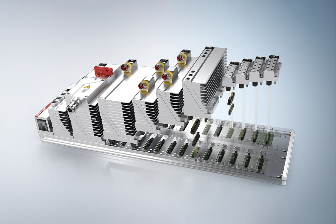 Each function module is connected to EtherCAT via the data backplane.
