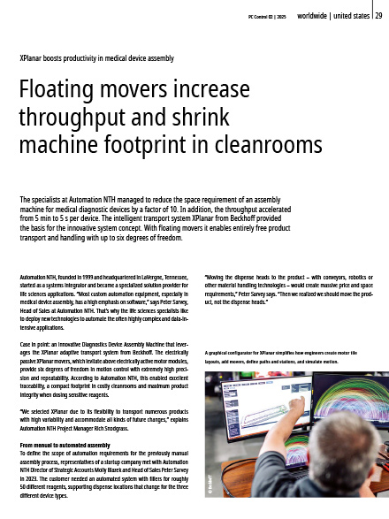 Floating movers increase throughput and shrink machine footprint in cleanrooms