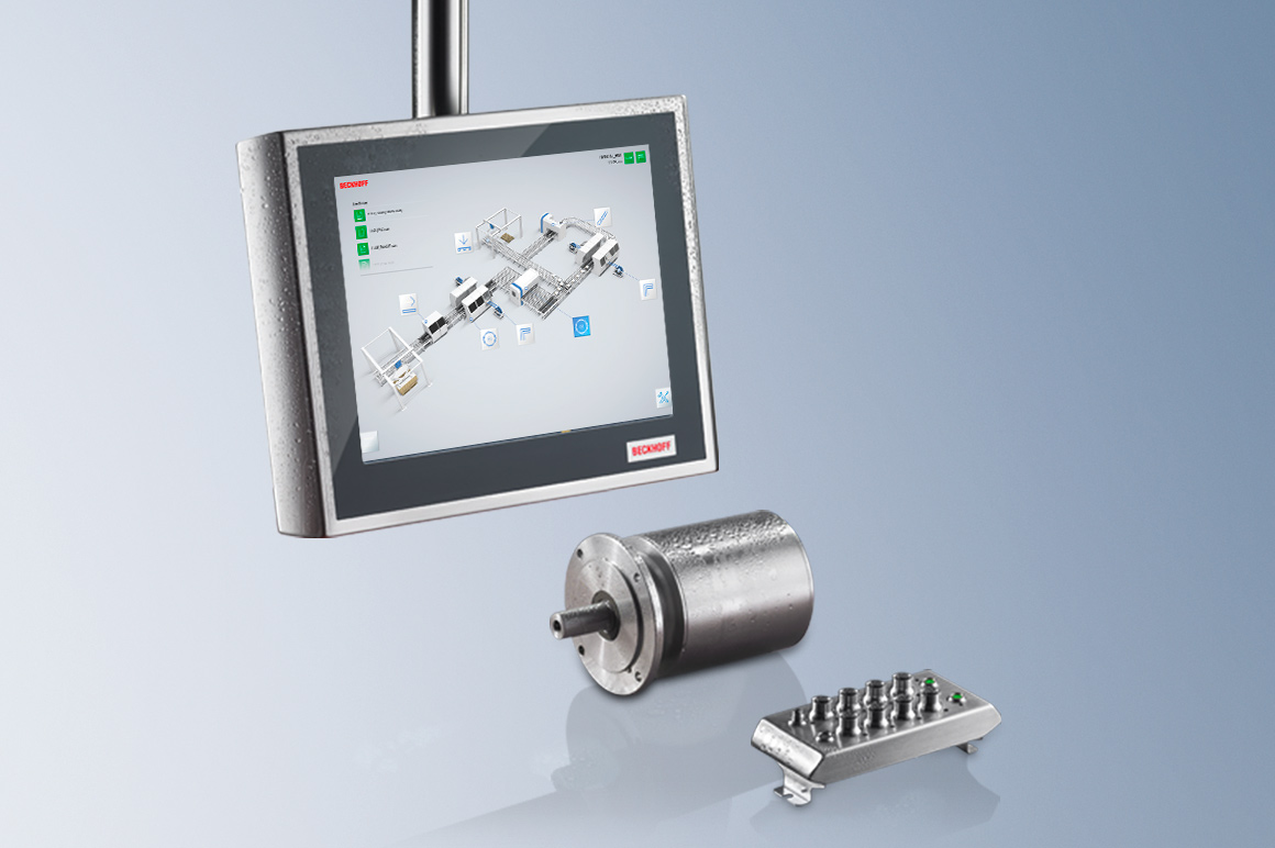 For packaging applications in the food, beverage and pharmaceutical industries, Beckhoff offers a complete control solution in stainless steel with hygienic design that meets the strictest sanitation and cleanroom requirements.