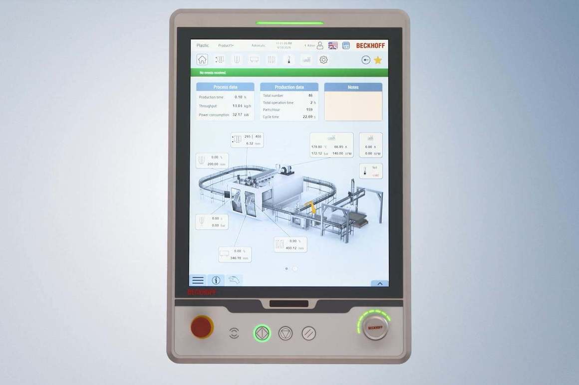 The TwinCAT 3 Plastic Application connects PLC and HMI projects to specific applications for your plastics machine.