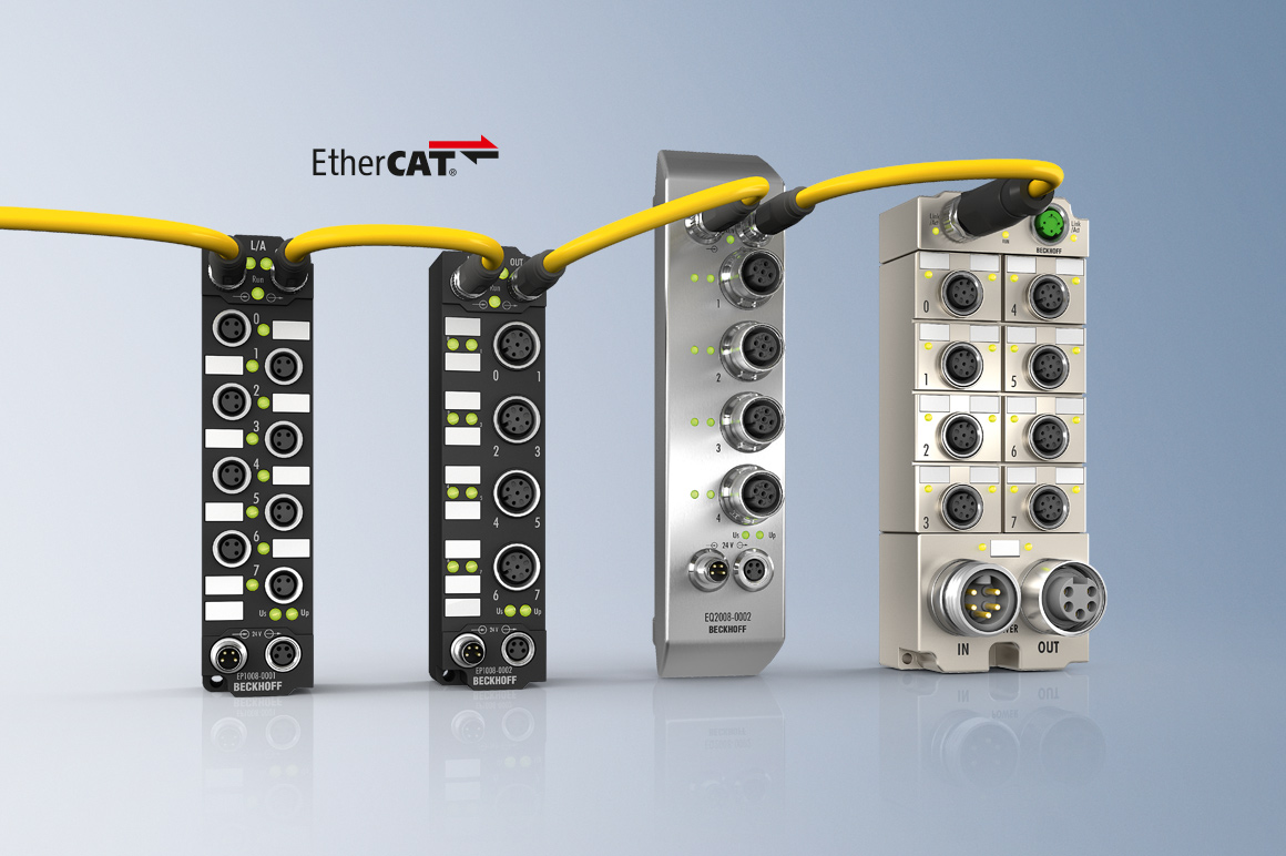 The fieldbus, IO-Link, and EtherCAT Box and EtherCAT P Box modules with an IP67 protection rating are suitable for direct installation on the machine.  