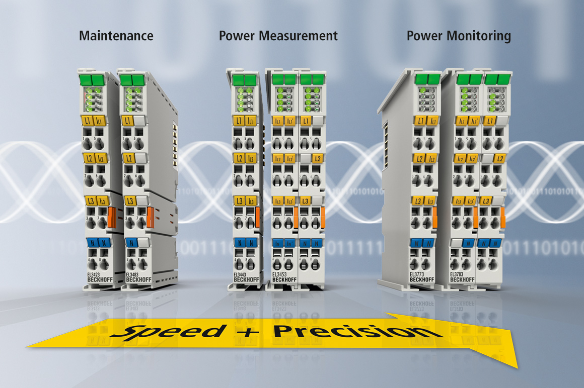 With the EtherCAT Terminals for energy management, the various tasks in the areas of power monitoring, process control and grid monitoring or maintenance can be solved in an optimally scalable manner. 