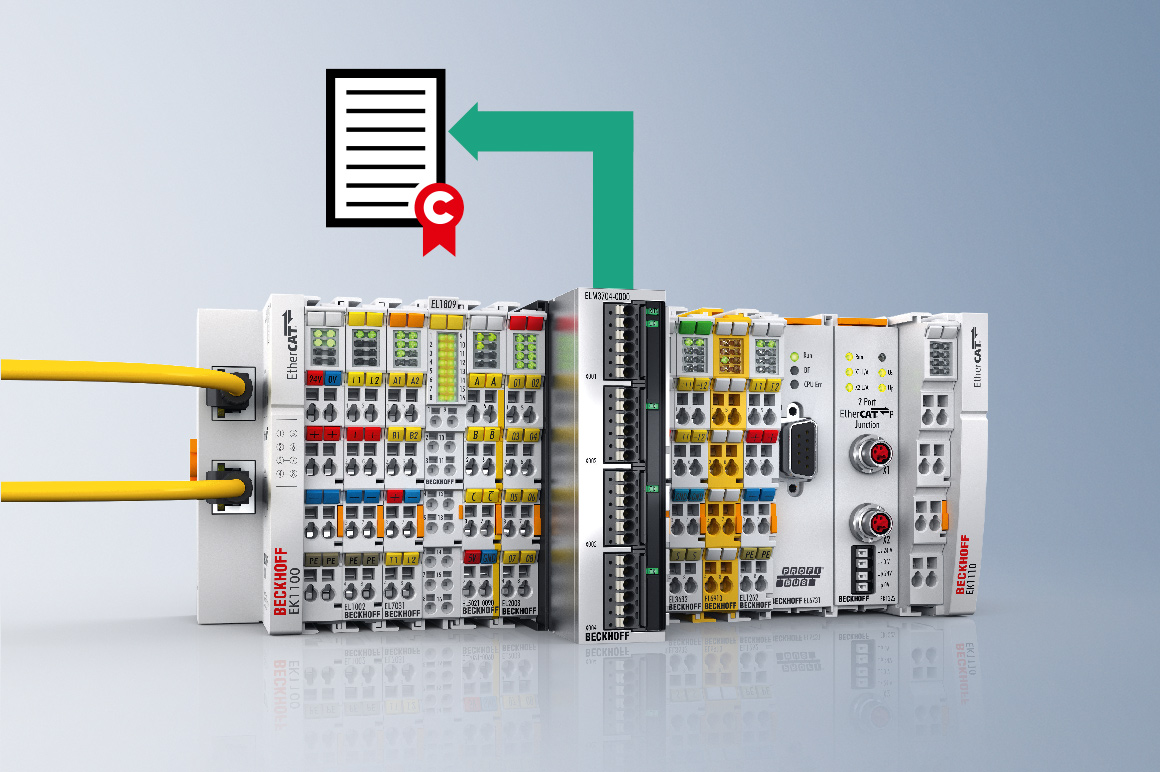 Selected analog devices from Beckhoff are available in a version with a calibration certificate. 