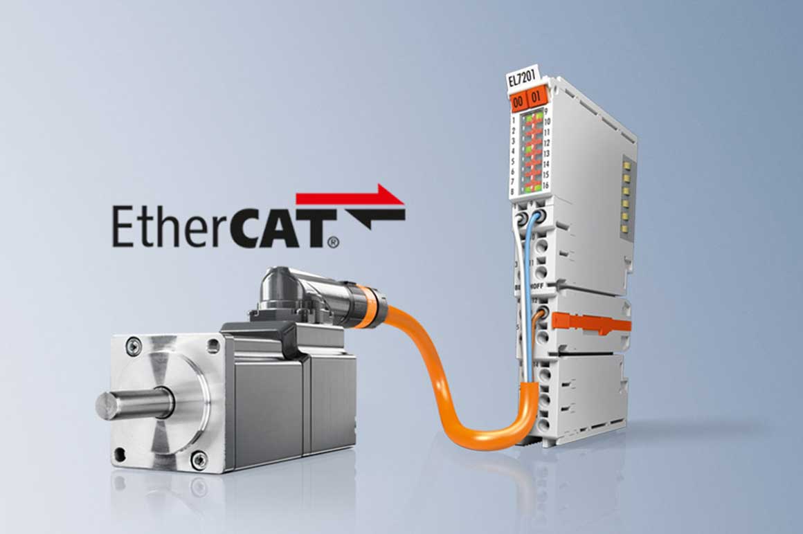 The servo terminals for the Beckhoff EtherCAT Terminal system integrate a complete servo drive for highly dynamic positioning tasks in a standard terminal housing. 