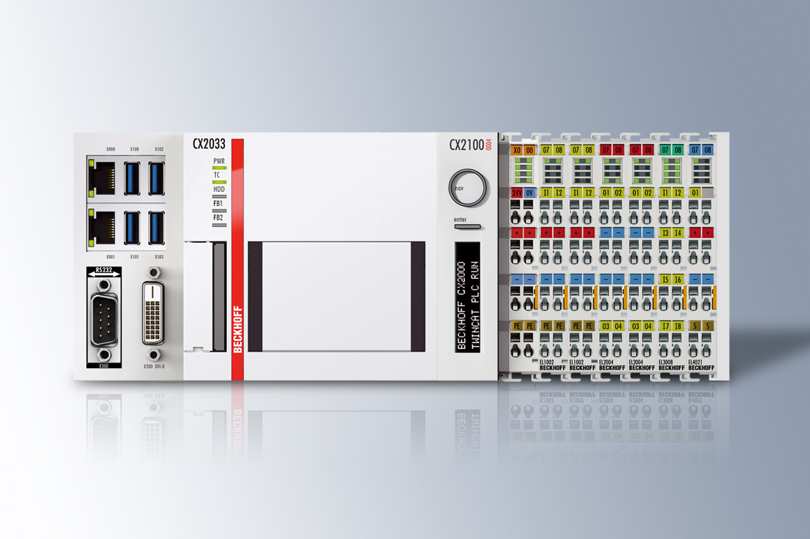 With the CX series of Embedded PCs, Beckhoff has combined PC technology and modular I/O level to form a space-saving DIN rail unit in the control cabinet. 