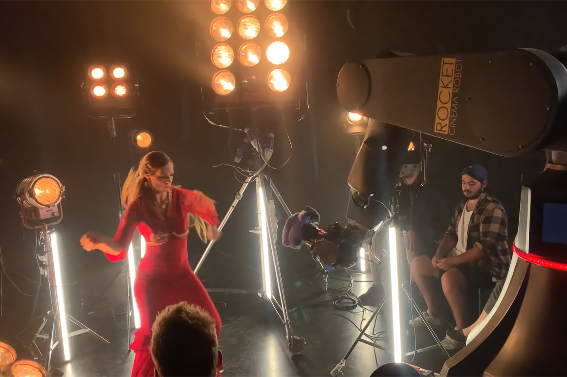 A Rocket Cinema Robot forgatás közben