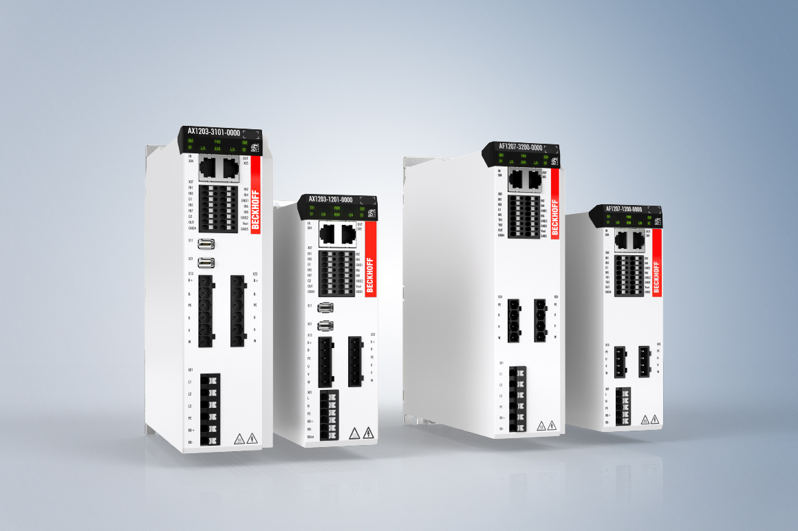 Die Economy-Servoverstärker AX1000 und die Economy-Frequenzumrichter AF1000 adressieren kostensensitive Applikationen und reduzieren die Komplexität des Gesamtsystems.