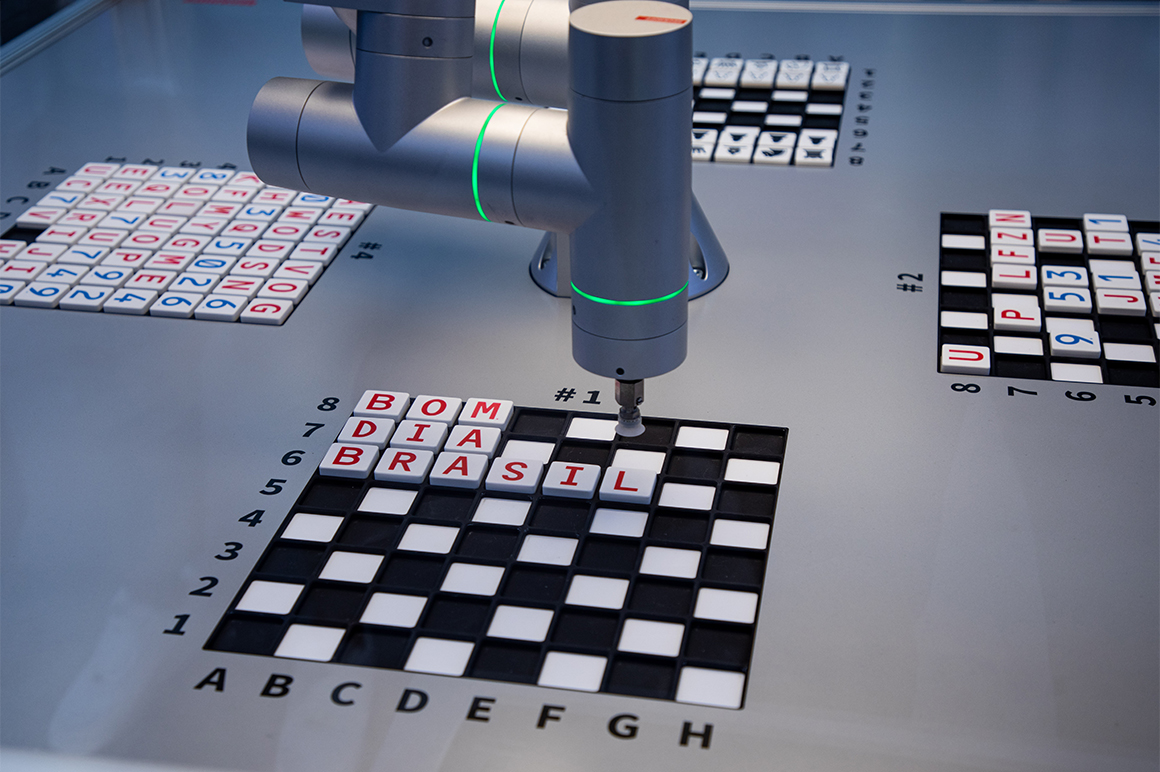 Physical AI up close and personal: ATRO, the modular industrial robot, greets Brazil, this year's partner country for Hannover Messe.