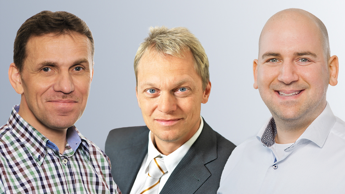 Erich Klaßen, Ralf Stachelhaus and Christian Kukla (from left) are responsible for the new Beckhoff office in Aachen.