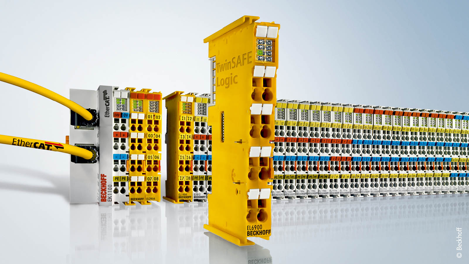 OMR uses a range of EtherCAT Terminals and yellow TwinSAFE cards for integrated functional safety.  