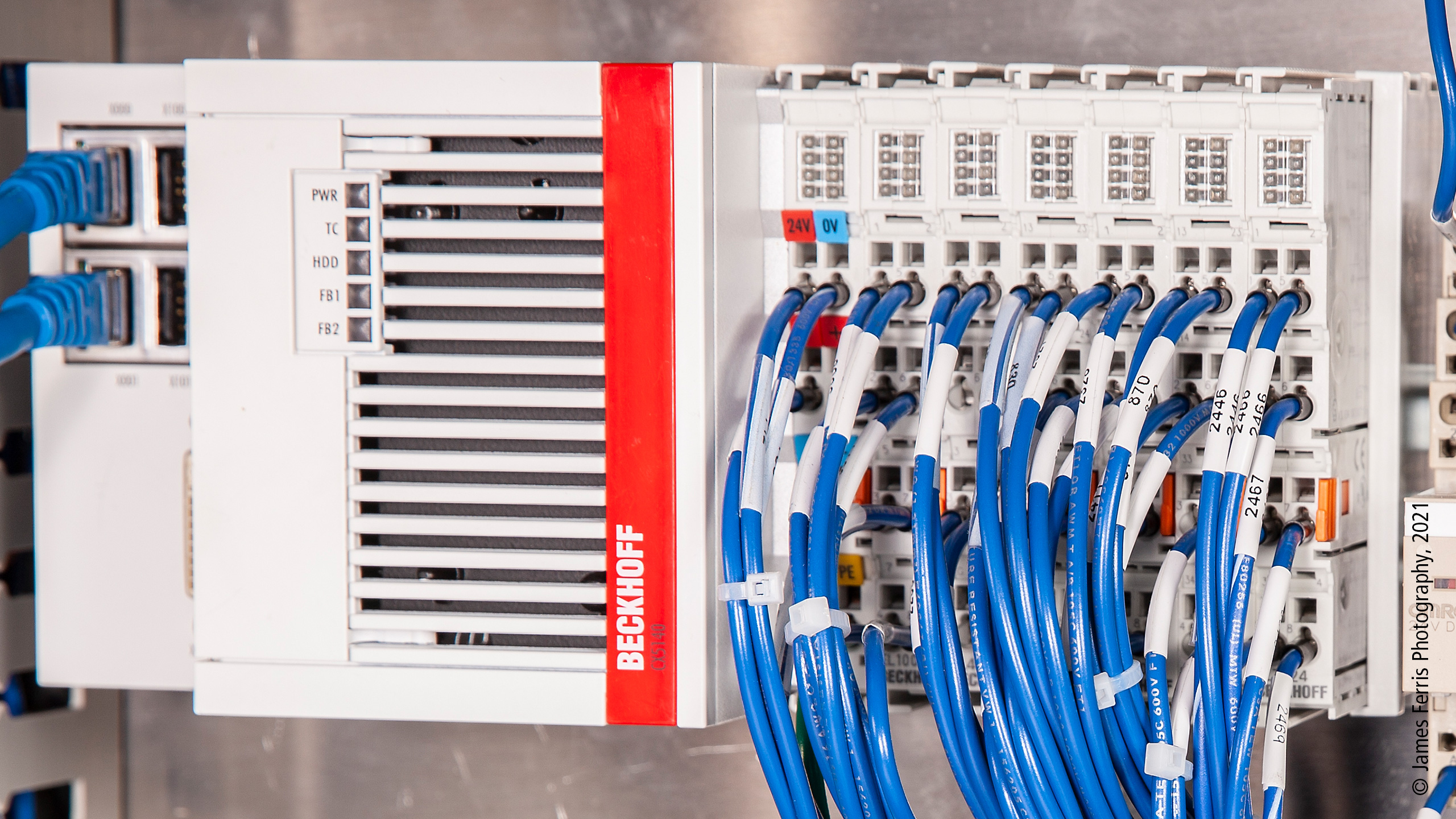 A CX5140 Embedded PC and various EtherCAT I/O Terminals provide optimal control and networking for the ProSpection machine.  