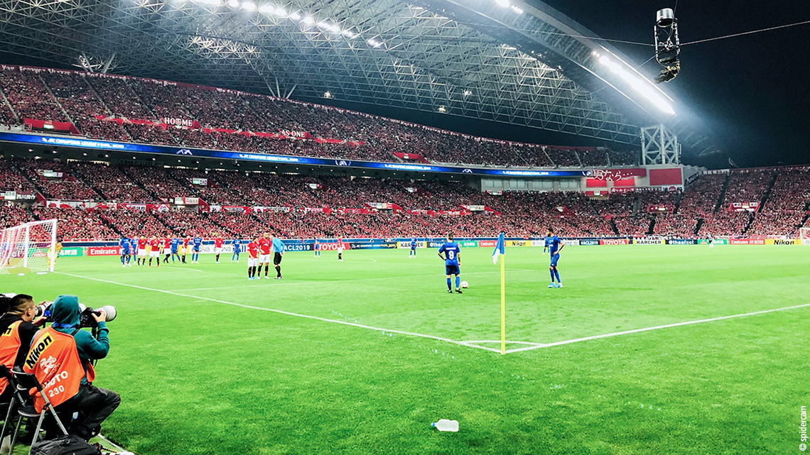 The Austrians are on the road worldwide with their spidercam®, as seen here the AFC Champions League – also known as the Asian Champions League. ©spidercam 