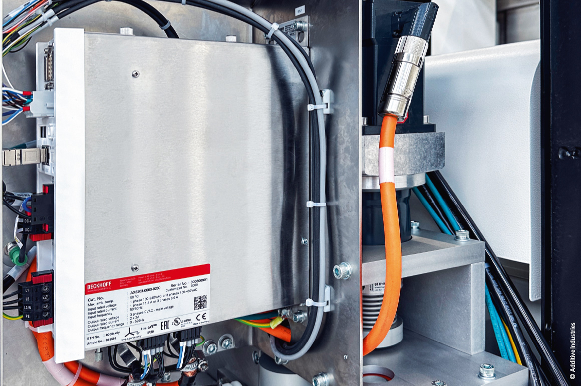 3D printing requires precise motion sequences, which Additive Industries realizes with AX5000 servo drives and AM8000 servomotors.