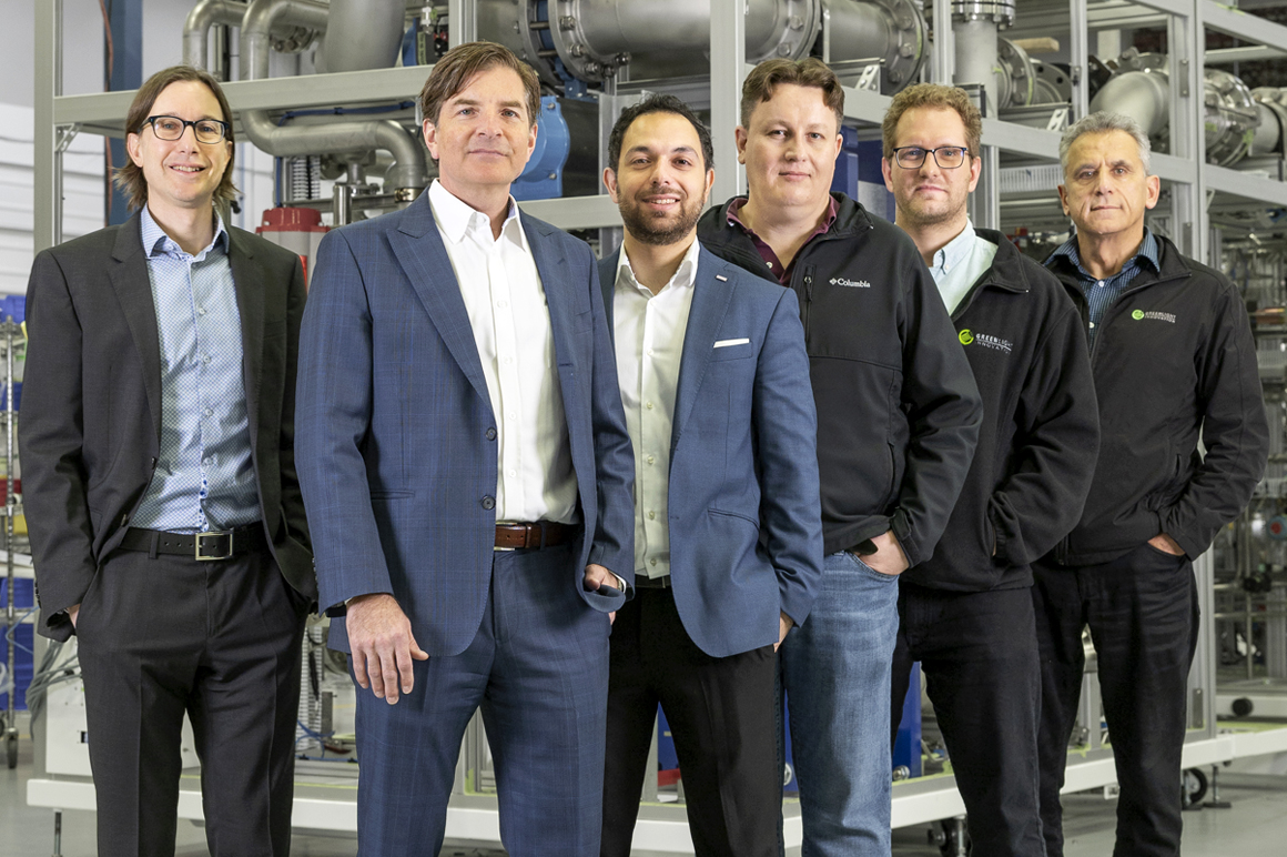 The Greenlight team and Beckhoff at their Burnaby, British Columbia facility: (from left) Christian Bosio, Greig Walsh, Amir Kassaian (Beckhoff), Martin Greyling, Christian Bordin and Kriss Koutzarov.