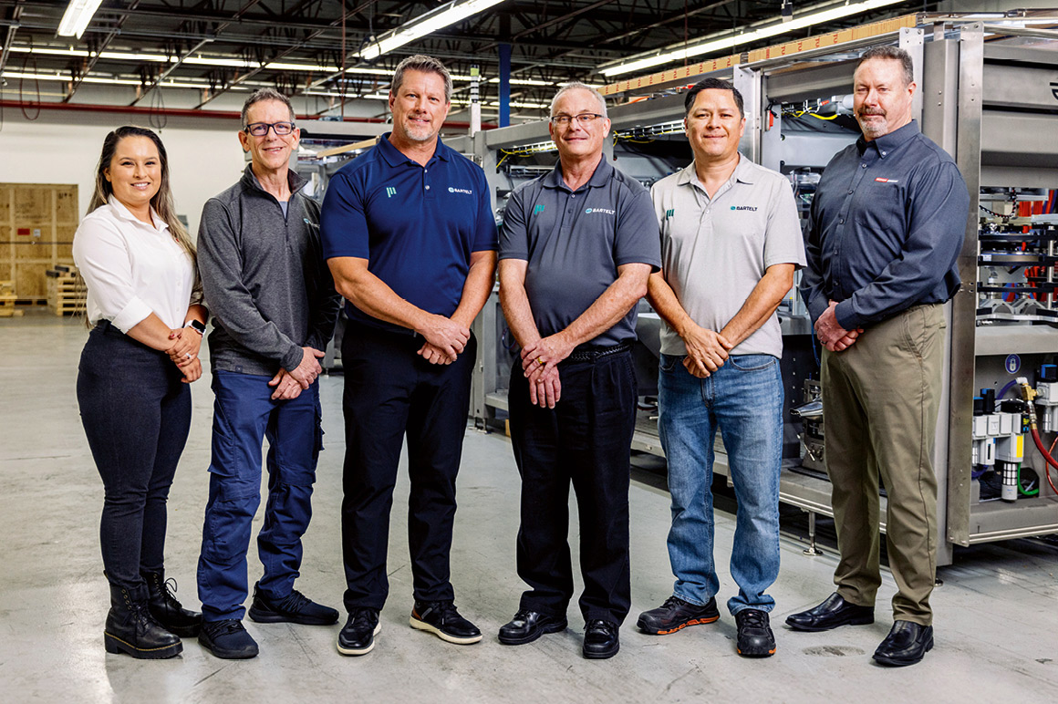 The project team (from left): Daniela Ciro (Beckhoff), Chris Conley (Bartelt), Tom Tomac (Bartelt), Tom Brooker (Bartelt), Rafael Majano (Bartelt) and Greg Marsh (Beckhoff)