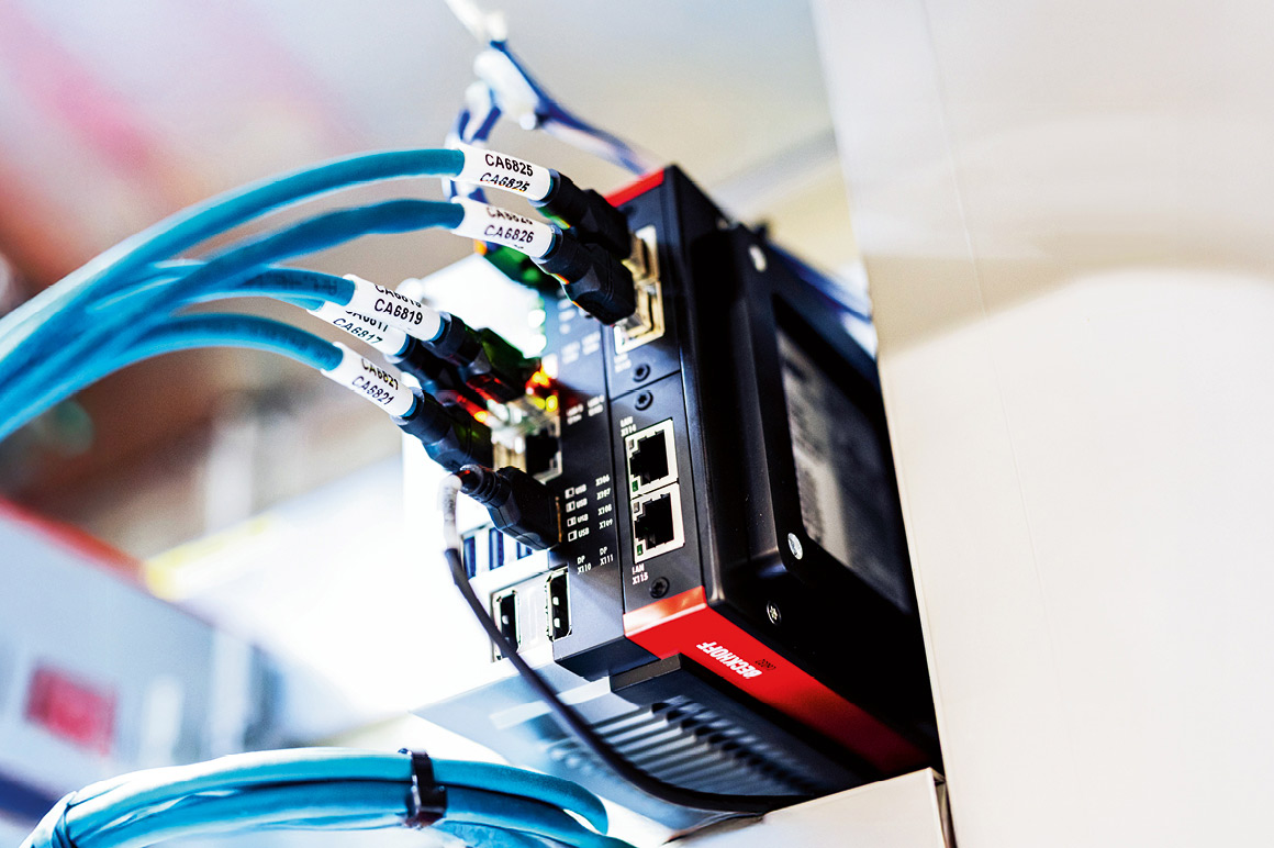 An ultra-compact C6032 Industrial PC provides significant processing power while occupying minimal cabinet space.