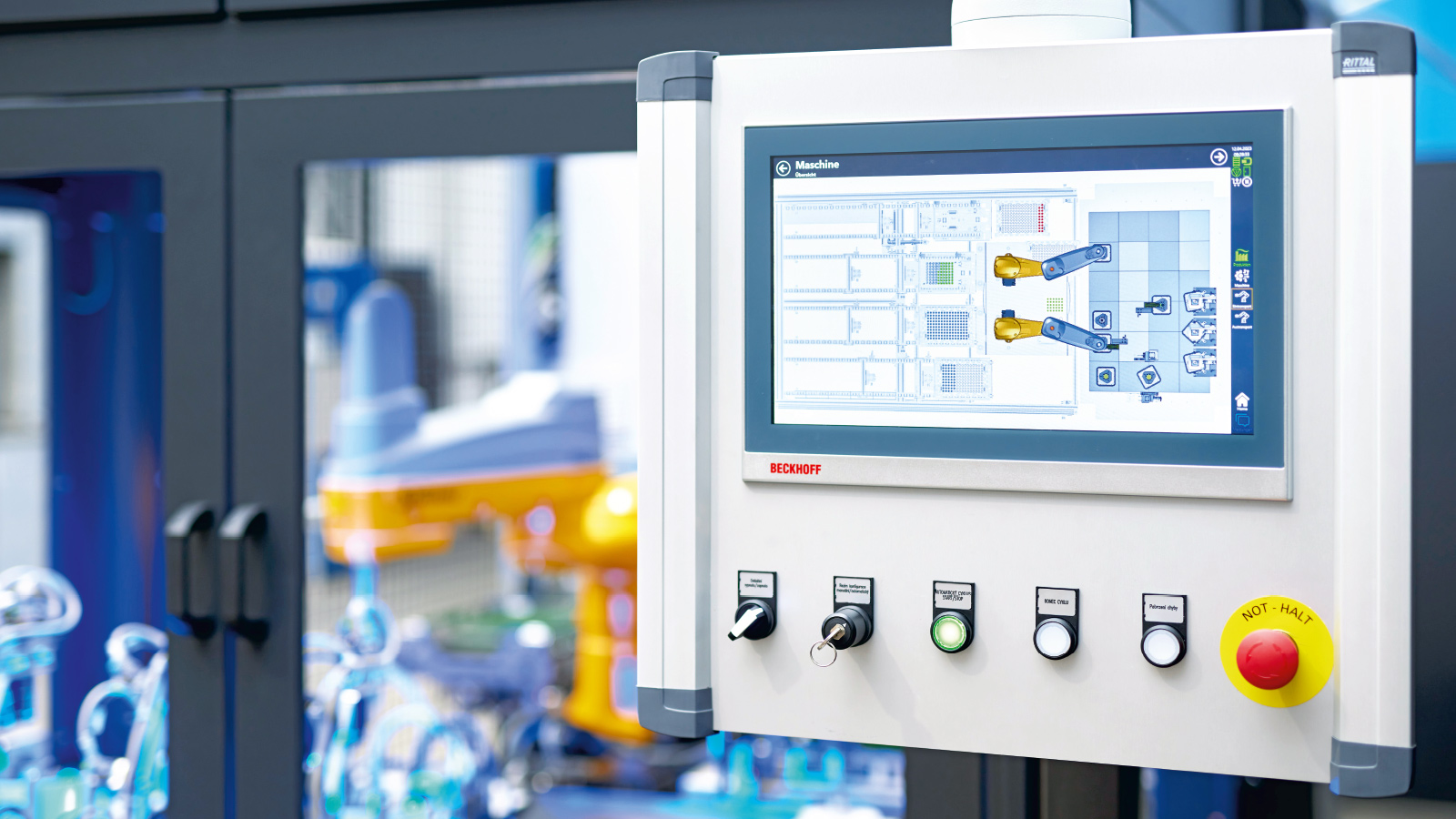 Das Multitouch-Einbau-Control-Panel der Reihe CP29xx ermöglicht eine komfortable Maschinenbedienung und Prozesskontrolle.