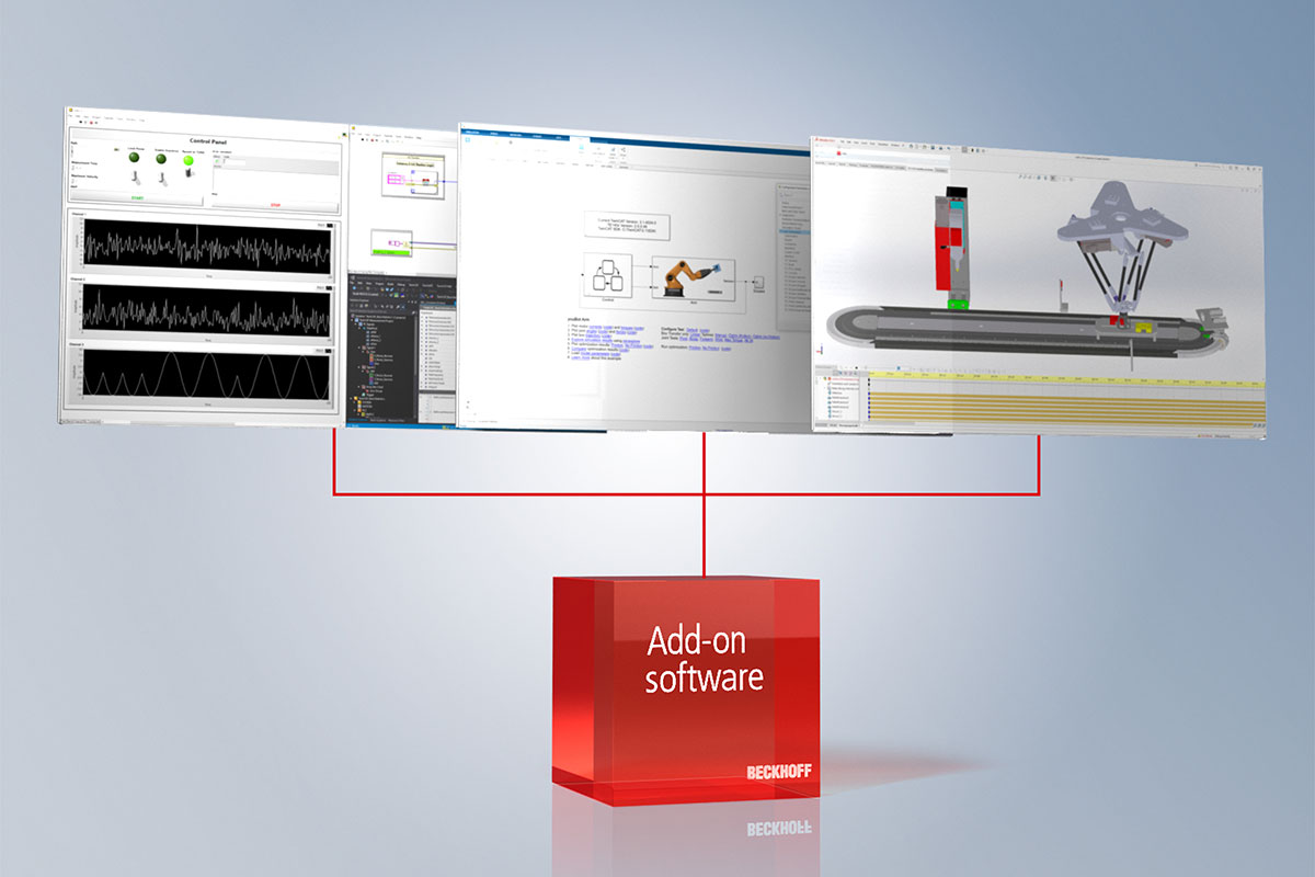 Third-party software can be connected with Beckhoff hardware and software using the optional add-ons. 