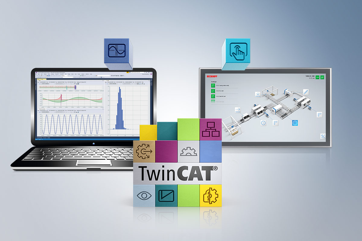 Diagnostics and visualization of third-party devices can be easily carried out by combining OPC UA with TwinCAT Scope and TwinCAT HMI. 