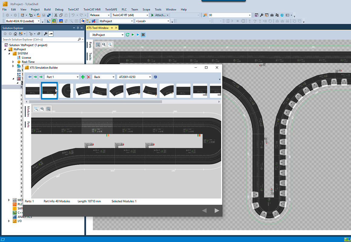 Editing of complex systems with the XTS Simulation Builder 