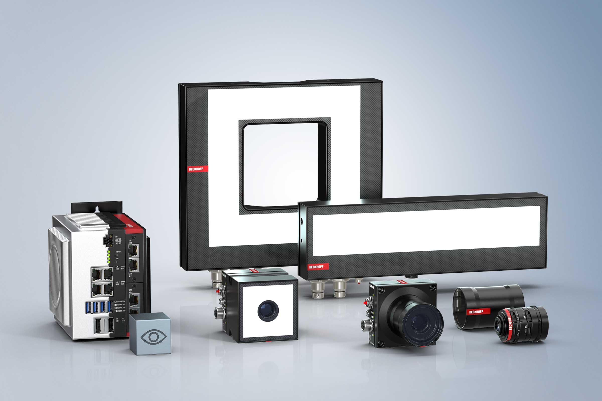 Umfassendes Portfolio von Kamera über Beleuchtung und Objektiven bis hin zur Software TwinCAT Vision 