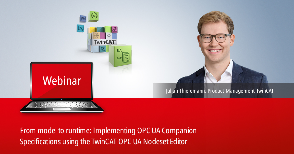 See how TwinCAT turns OPC UA Companion Specifications into working automation solutions. This webinar covers semantic interoperability, product fit, use cases, features, licensing, and FAQs, and includes a live demo that takes you from nodeset import to PLC integration with client validation, data access, and runtime method calls.