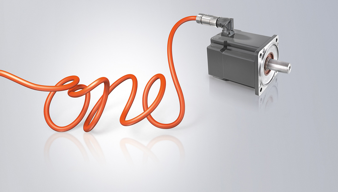 When servomotors are used with OCT, the feedback signals are transmitted directly to the power supply via the cable.
