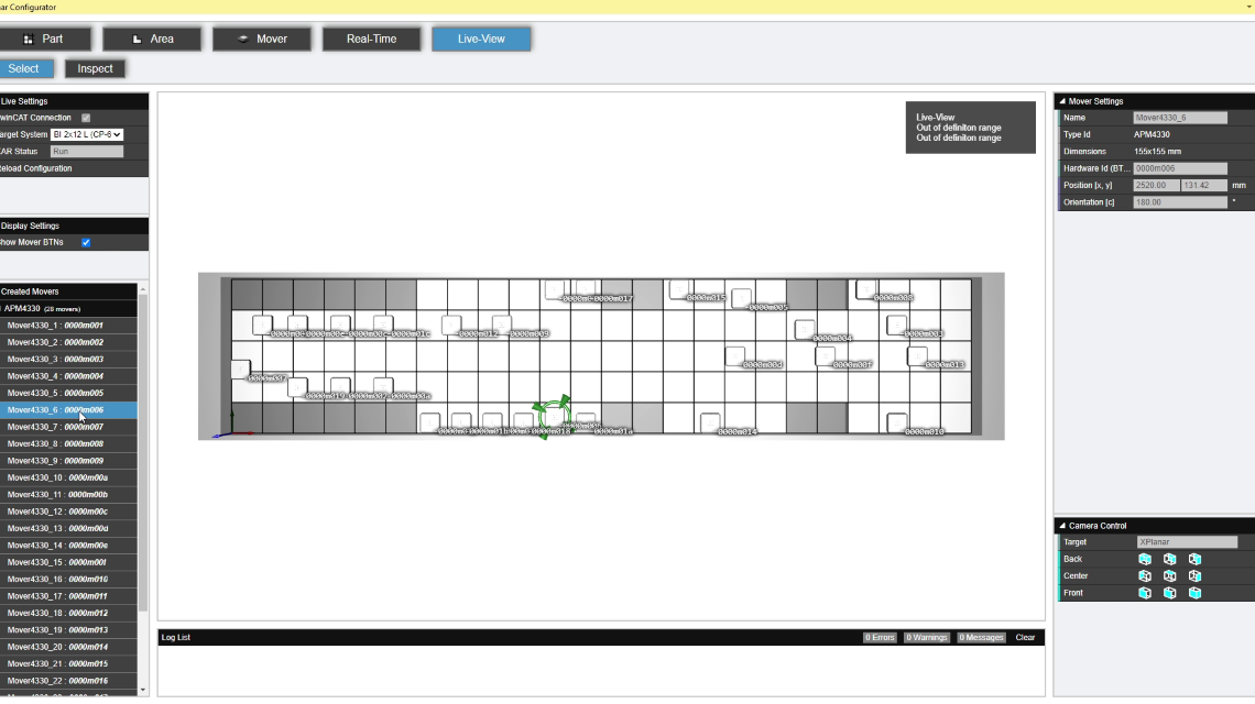 Simulation of the plant sequence with TwinCAT 3 XPlanar